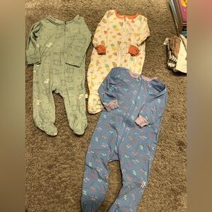 Cozy Kids One Piece Set - Green, White, Blue- 3-6 months